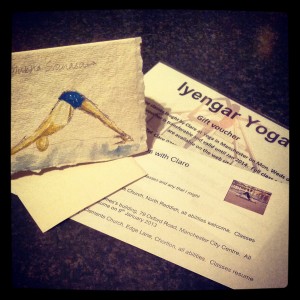 Iyengar yoga gift vouchers for www.yoga-in-manchester.co.uk